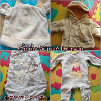 Lot vêtements hiver bébé 6 mois gigoteuse pyjama Winnie l'ourson