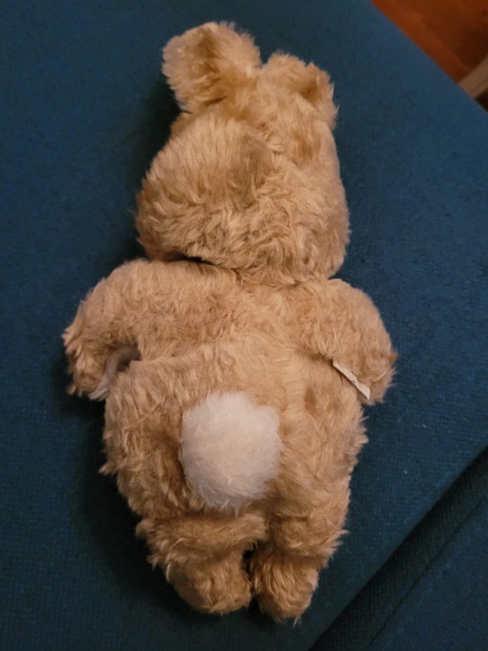 RARE Peluche 27cm Lapin Boulgom debout Made in France blanc beige doudou collection - photo numéro 3