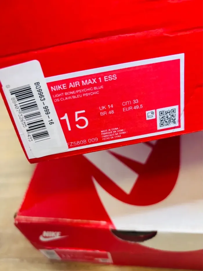 Nike Air Max 1 Essential Light Bone Psychic Blue Taille 49.5 - photo numéro 7