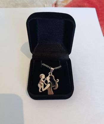 Collier mere et son enfant  acier inoxydable