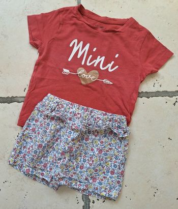 Ensemble été haut et short fille - 2 ans