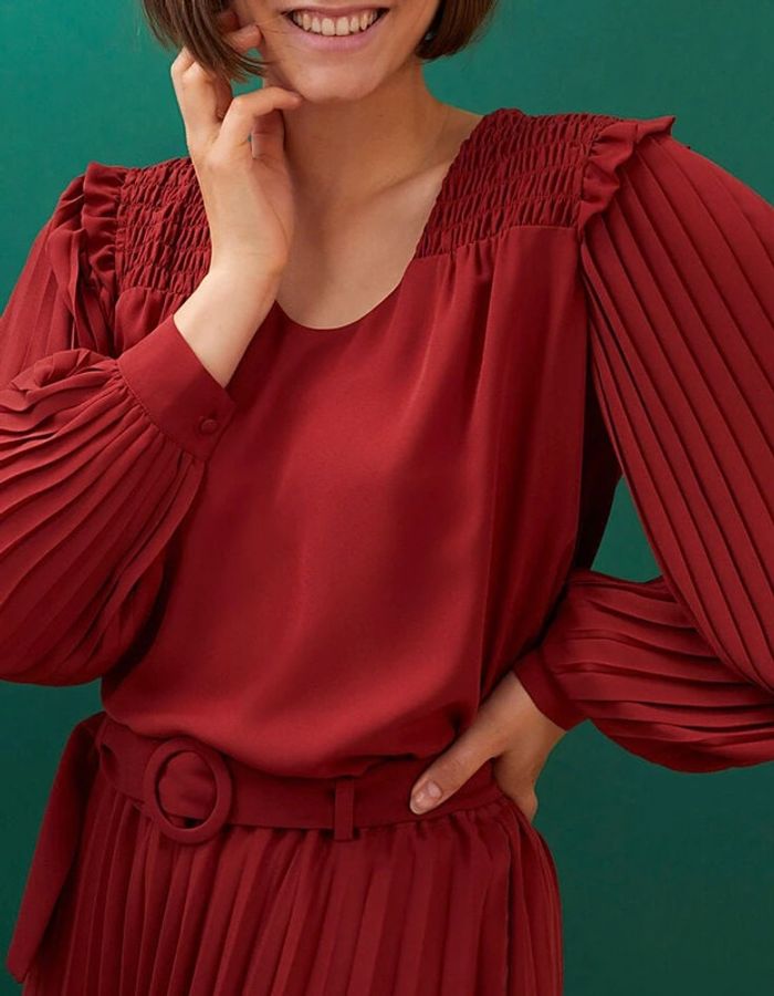 Blouse smockee et plissée I.code