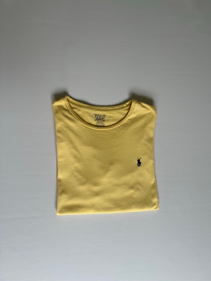 T-shirt Ralph Lauren col rond jaune homme taille L