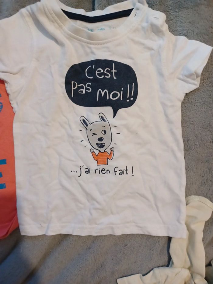 Lot 2 Tee-shirt 9 mois - photo numéro 2