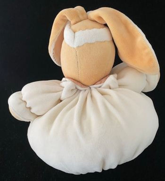 ❤️B5977 Peluche vintage doudou kaloo lapin 1998 -2008 blanc écru beige - photo numéro 3