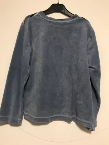 Haut de pyjama marque bronzini garçon 8 ans bleu rayé molleton - photo numéro 4