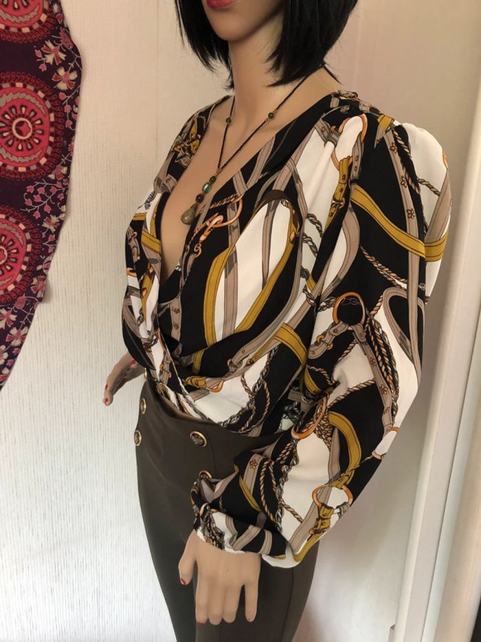 Blouse motif équestre Flamant rose - photo numéro 4