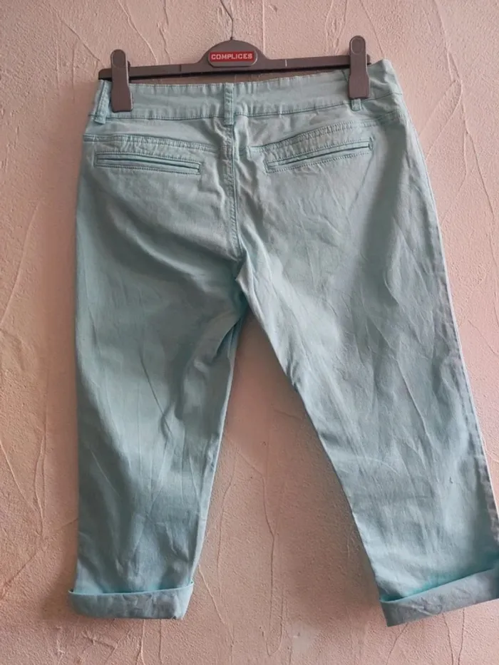 Pantacourt chino vert clair Taille 40 - photo numéro 4
