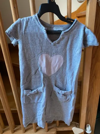 Robe coeur mi-saison poches noeuds fille 24m Kimbaloo