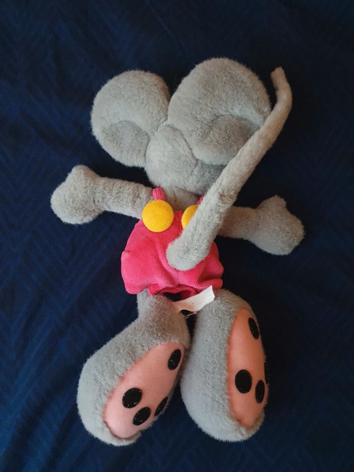 Peluche Diddl grise avec salopette - photo numéro 3