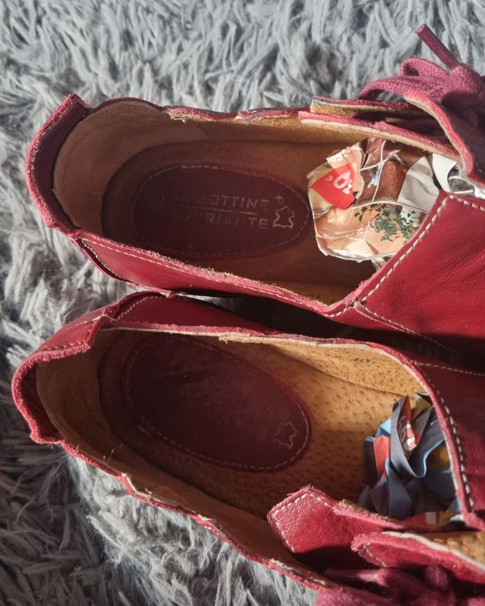 Chaussure cuir rouge bordeaux 40 - photo numéro 8