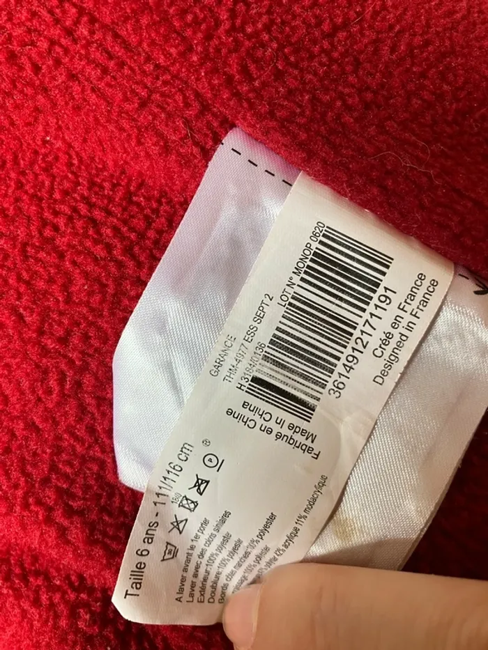 Manteau rouge chaud Monoprix 6 ans - photo numéro 4