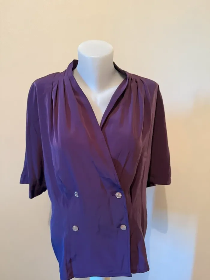 Blouse vintage en très bon état violette taille 42 fleses