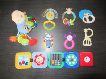 8 jouets hochets bébé éveil anneau dentition Sophie la Girage Playgro