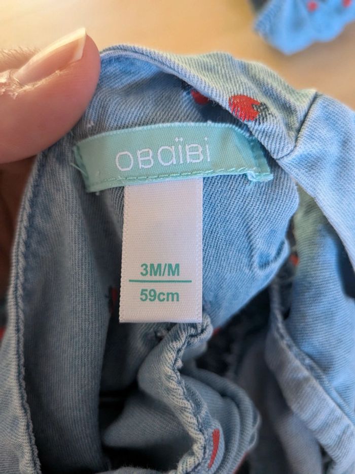 Robe fraise et jeans Obaïbi 3 mois - photo numéro 3