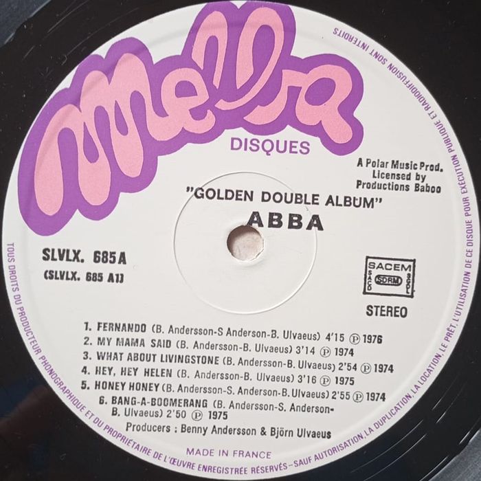Vends Vinyle ABBA Golden double album vitesse 33 tours format 30 cm année 1976 - photo numéro 7