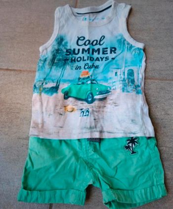 Ensemble t-shirt et short été bébé garçon 12 mois