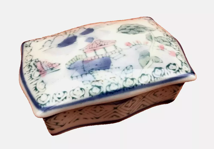 Boite à bijoux Porcelaine décor asiatique - photo numéro 9