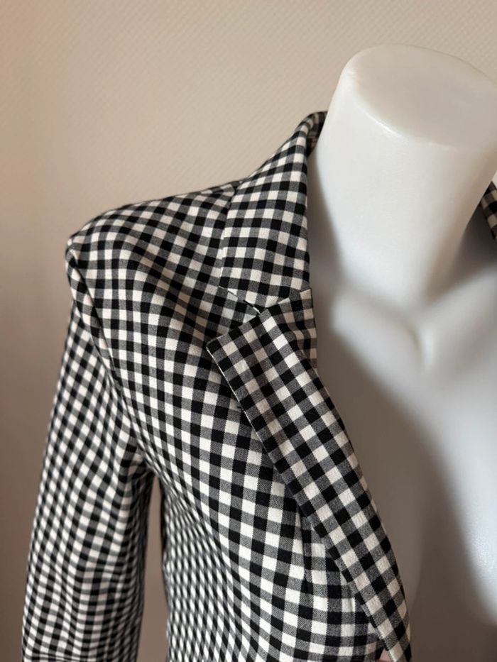 Blazer Vichy noir et blanc en très bon état taille XS new yorker - photo numéro 4