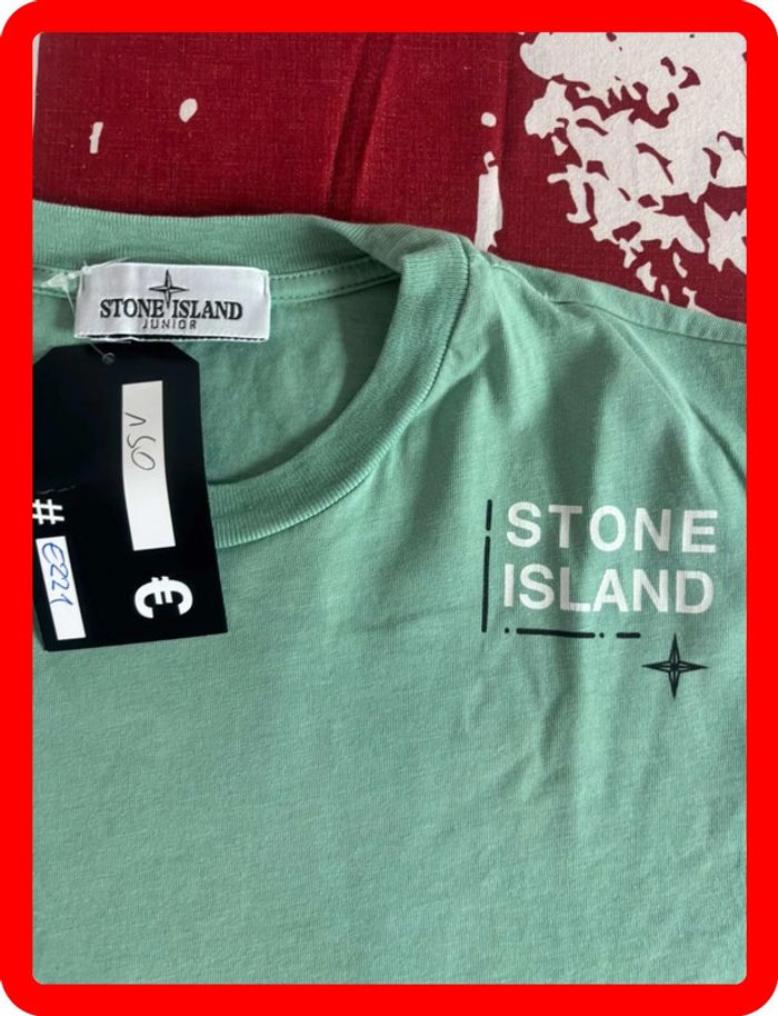 T-shirt Stone Island Junior taille xs vert menthe - photo numéro 3