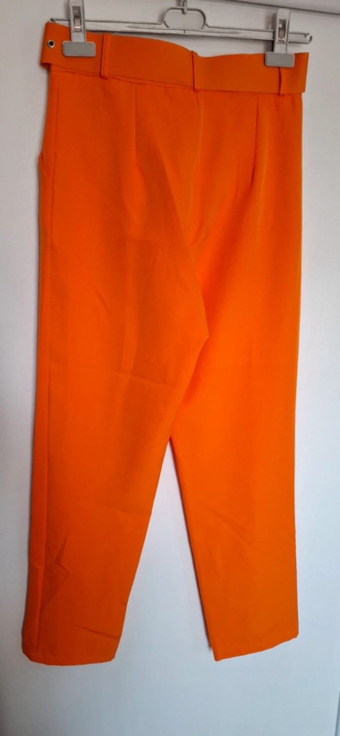 Pantalon costume taille haute orange - photo numéro 5