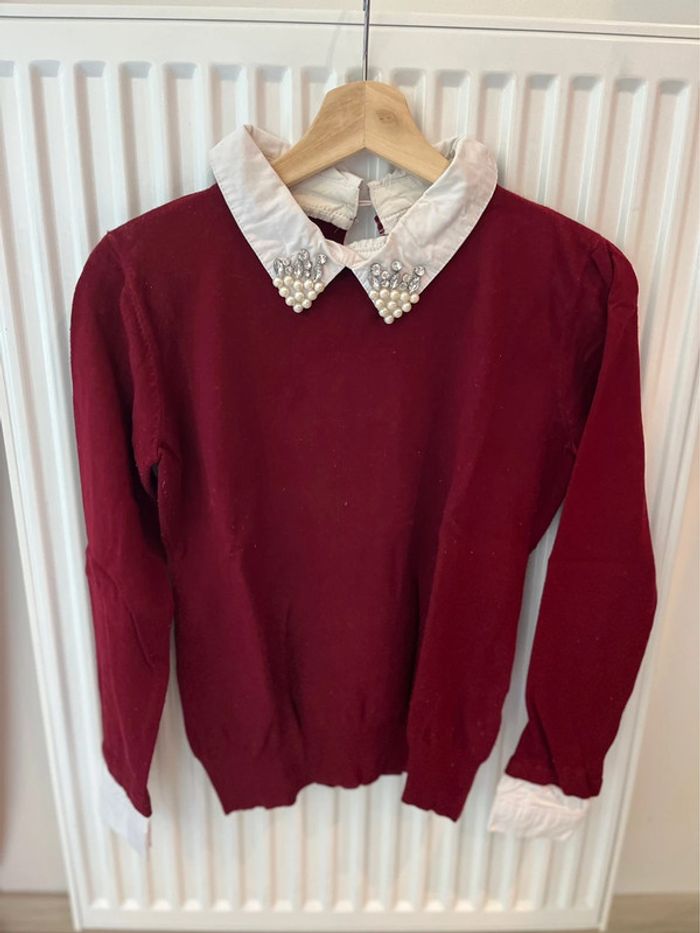 Pull chemise strass