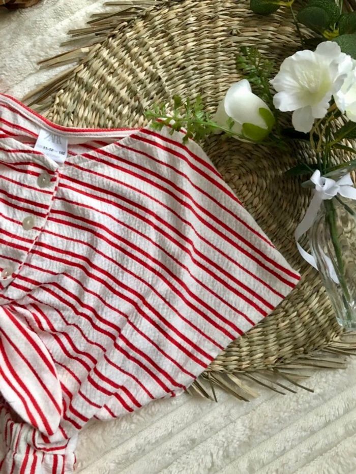 Combishort crème et rouge Zara - photo numéro 5