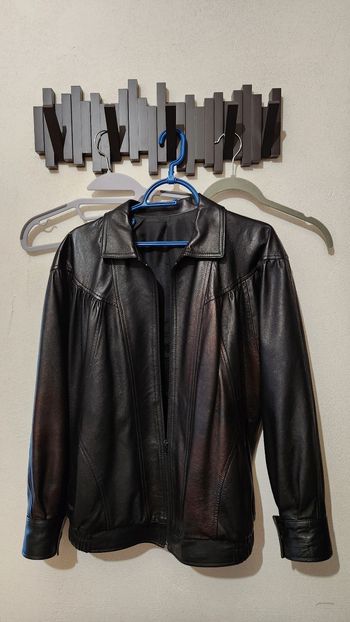 Veste en cuir mordoré