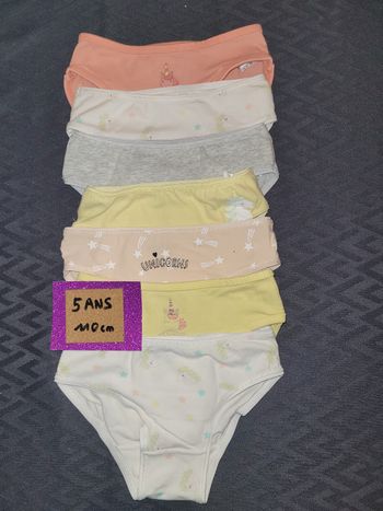 Lot de 7 culottes licorne