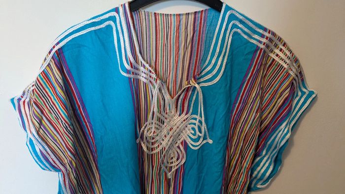 Robe marocaine bleue ciel et arc en ciel - photo numéro 3