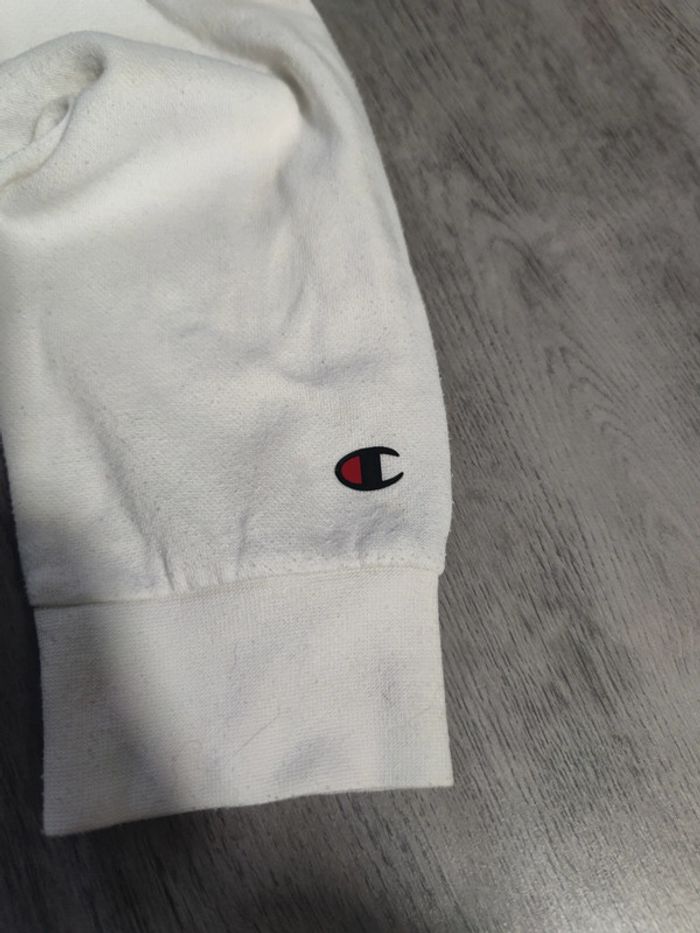 Sweat à Capuche Champion Blanc Logo Floqué Taille XS Homme - photo numéro 8