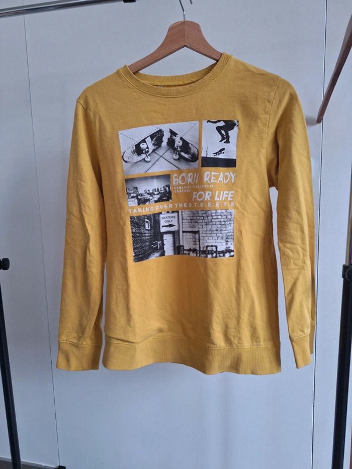 Pull jaune skate H&M enfant garçon 14 ans