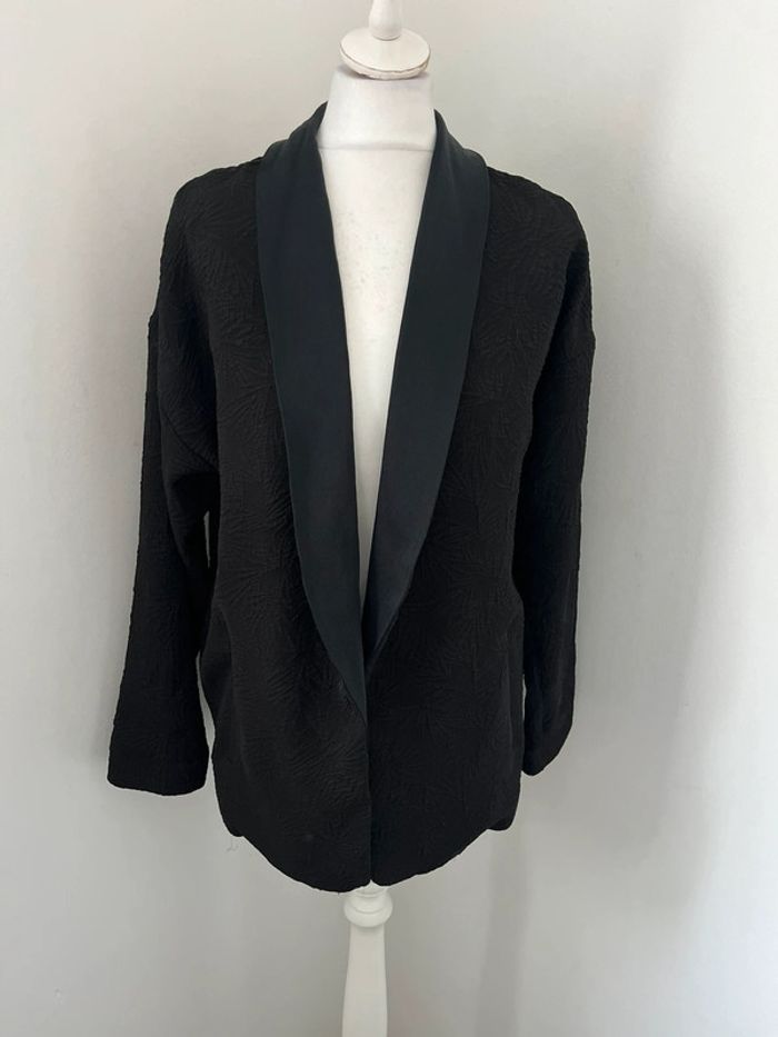 Veste blazer noire col satiné Ikks XS.