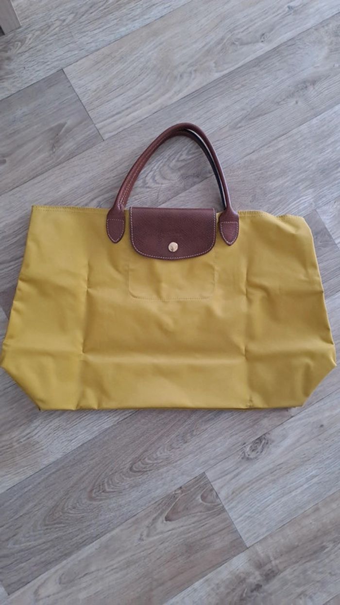 Sac Pliage Longchamp jaune moutarde taille L