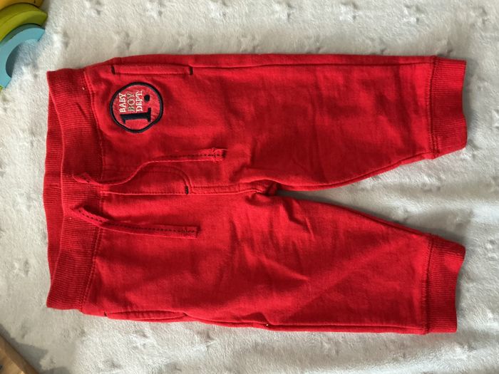 pantalon de jogging rouge taille élastique et lien de serrage 6 mois orchestra - photo numéro 4