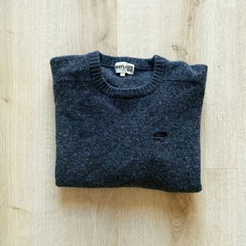 Lucky's 47 Pull Ras gris Vintage Anglais Homme Y2K Collection très bon état (Taille M / Petit L)