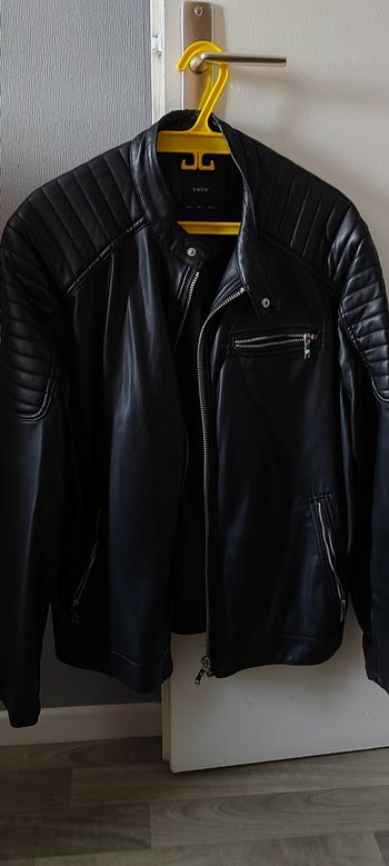 Blouson simili cuir noir