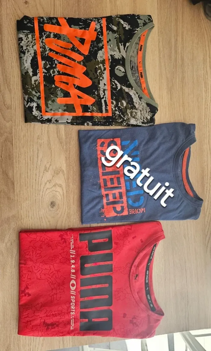 2 tee shirt puma garçon 11 12 ans + 1 gratuit - photo numéro 19