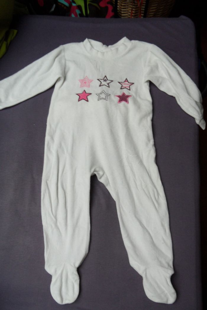 Pyjama blanc velours Fille, Taille 18 MOIS