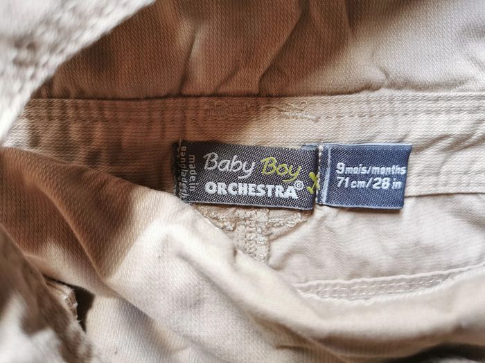 Ensemble salopette beige / t-shirt croco jaune Orchestra 9 mois - photo numéro 6