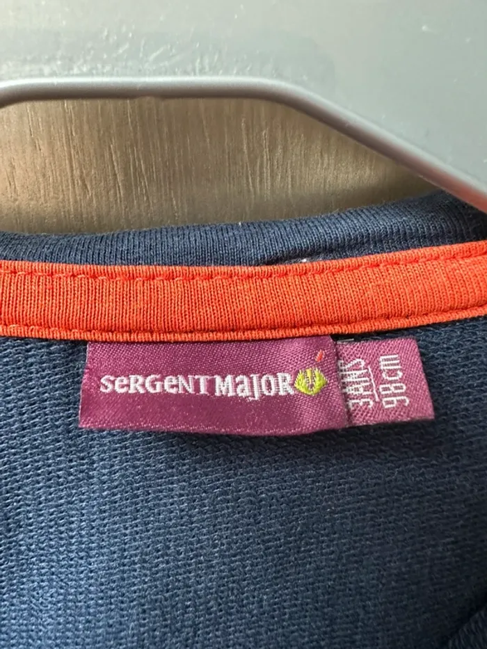 Veste Sweat sergent major 3 ans bleu marine et orange basket - photo numéro 4