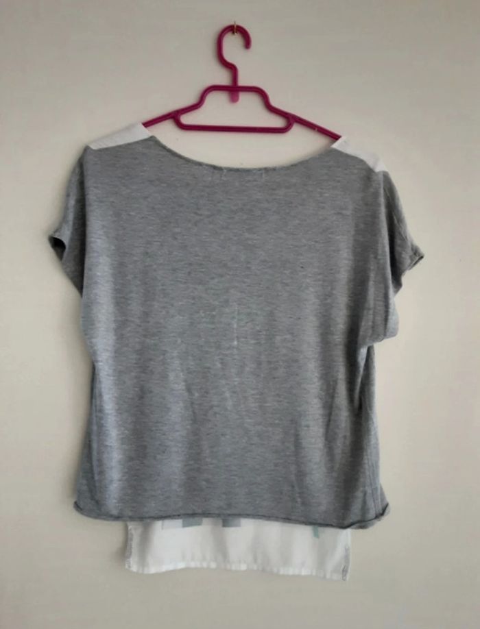 Tee shirt gris et blanc Grain de malice T 36 - photo numéro 2