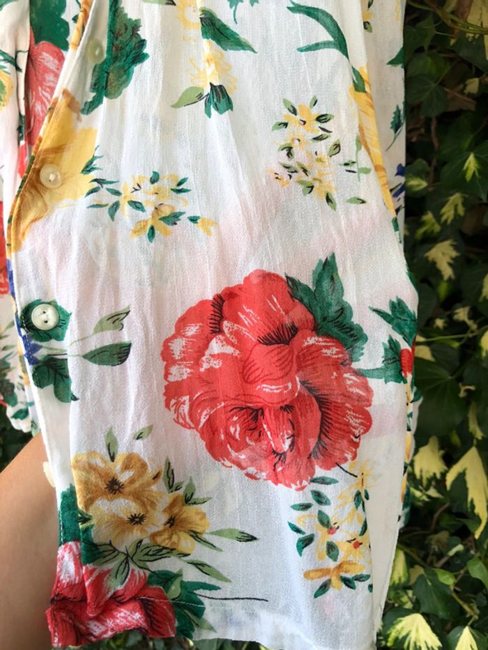 Chemisier fluide et léger à fleurs vintage - photo numéro 3