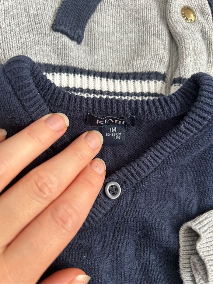 Lot de 4 gilets bébé garçon 1 mois - photo numéro 2