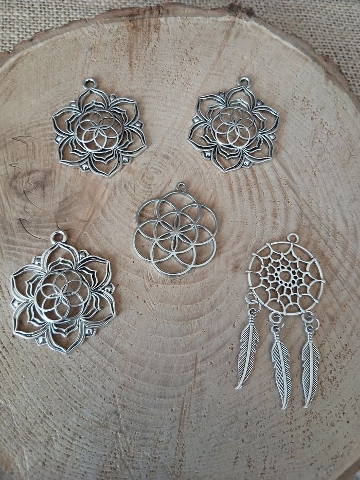 Lot de 5 pendentif fleur de vie attrape rêve