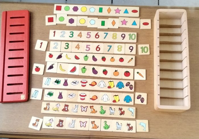 Boîte de tri 6 réglettes, Pédagogie Montessori, jeu éducatif ,en bois - photo numéro 3