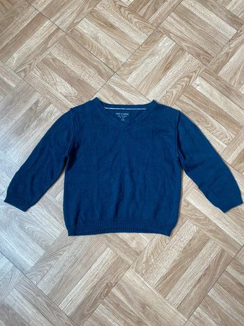 Sweat pull à col V bleu taille 12 mois Bou’Chou