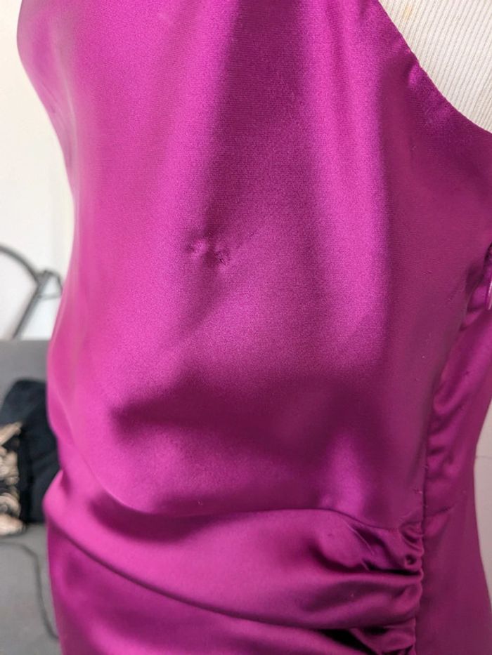 Robe satiné violet asymétrique T40 : Zara - photo numéro 10