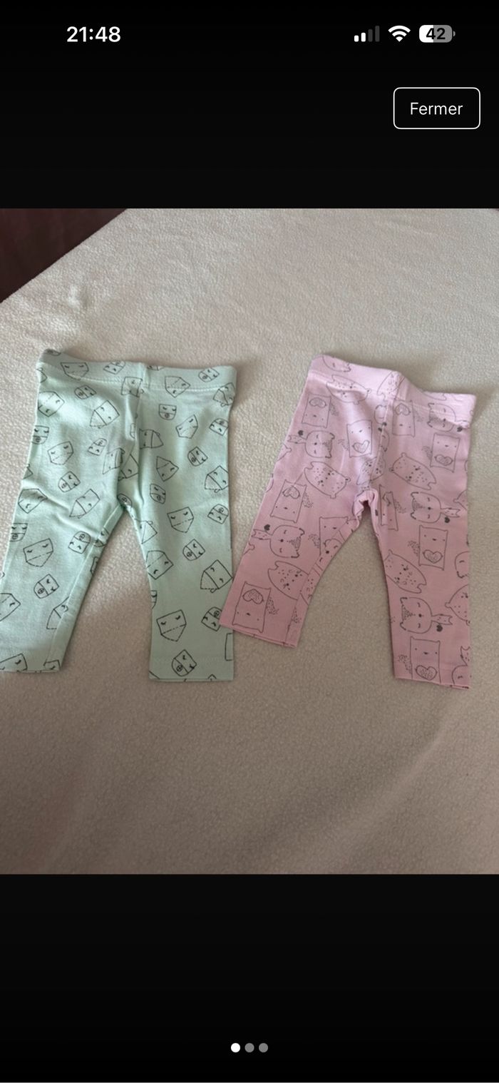2 leggings 3 mois