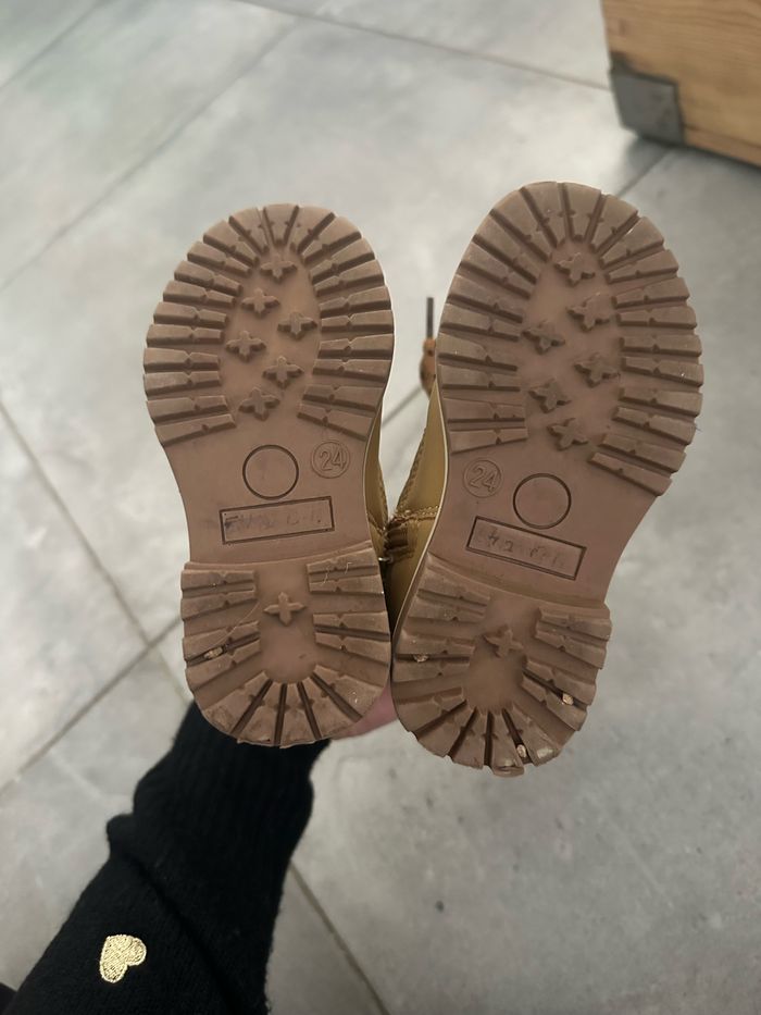 de chaussures montantes beige pointure 24 type randonnée esprit timberland - photo numéro 6